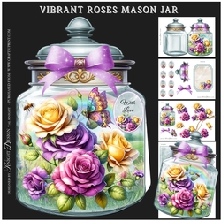 Vibrant Roses Mason Jar Mini Page Kit