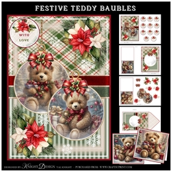 Festive Teddy Baubles Mini Page Kit