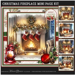 Christmas Fireplace Mini Page Kit