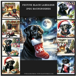 Festive Black Labrador Backgrounds