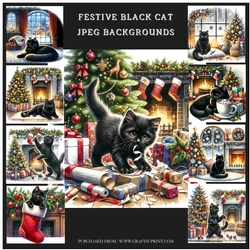 Festive Black Cat Backgrounds