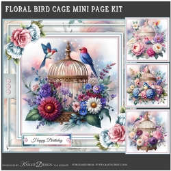 Floral Bird Cage Mini Page Kit