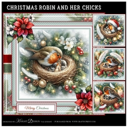 Christmas Robin And Her Chicks Mini Page Kit