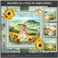 Walking In A Field Of Sunflowers Mini Page Kit