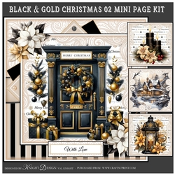 Black & Gold Christmas 02 Mini Page Kit