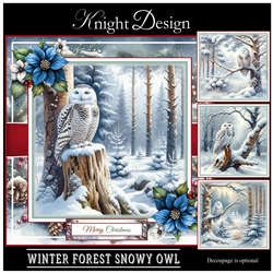 Winter Forest Snowy Owl Mini Page Kit