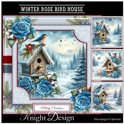 Winter Rose Bird House Mini Page Kit