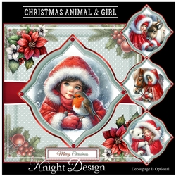 Christmas Animal & Girl Mini Page Kit
