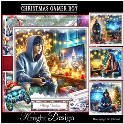 Christmas Gamer Boy Mini Page Kit