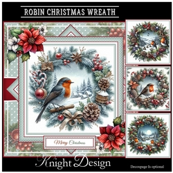 Robin Christmas Wreath Mini Page Kit