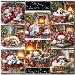 Cute Christmas Sleeping Pups
