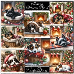 Cute Christmas Sleeping Pups 2