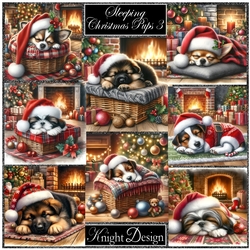 Cute Christmas Sleeping Pups 3