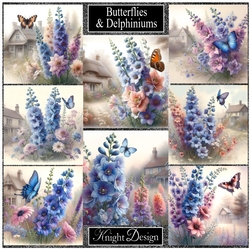 Butterflies & Delphiniums