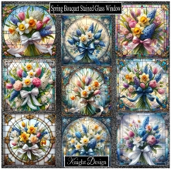 Spring Bouquet Stained Glass Window