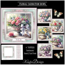 Floral Carnation Bowl Mini Page Kit