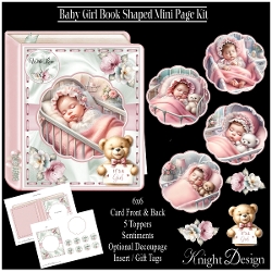 Baby Girl Book 6x6 Shaped Mini Page Kit