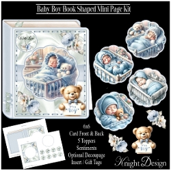 Baby Boy Book 6x6 Shaped Mini Page Kit