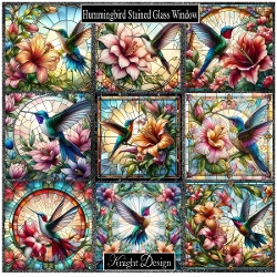 Hummingbird Stained Glass Window