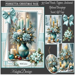 Poinsettia Christmas Mini Kit With Set Of 3 Card Fronts