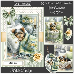 Cozy Yorkie Mini Kit - Set Of 3 Card Fronts