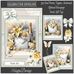 Celebration Envelope Mini Kit With 3 Toppers, Makes 3 Cards