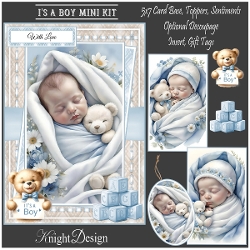 Its A Boy With 3 Toppers - Makes 3 Cards