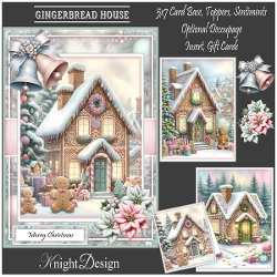 Gingerbread House With 3 Toppers - Makes 3 Cards