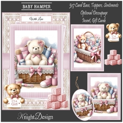 Baby Hamper With 3 Toppers - Makes 3 Cards