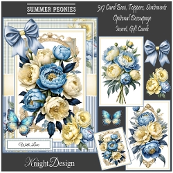 Summer Peonies With 3 Toppers - Makes 3 Cards