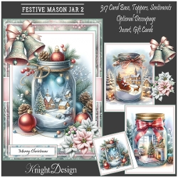 Festive Mason Jar 2 Mini Kit With 3 Toppers, Makes 3 Cards