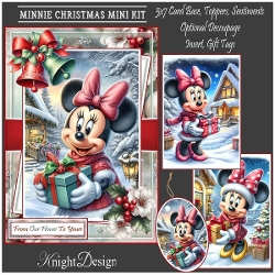 Minnie Christmas With 3 Toppers - Makes 3 Cards