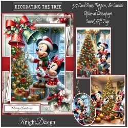 Decorating The Tree With 3 Toppers - Makes 3 Cards
