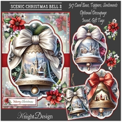 Scenic Christmas Bell 2 With 3 Toppers - Makes 3 Cards