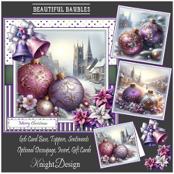 Beautiful Baubles With 3 Toppers - Makes 3 Cards