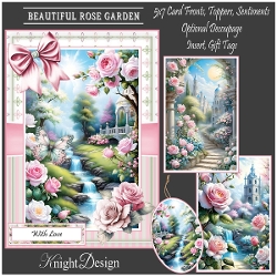 Beautiful Rose Garden With Set Of 3 Card Fronts
