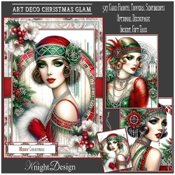 Art Deco Christmas Glam With Set Of 3 Card Fronts
