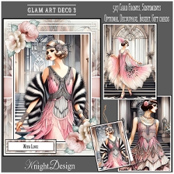Glam Art Deco 3 With Set Of 3 Card Fronts