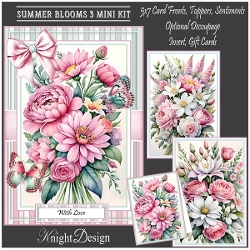 Summer Blooms 3 With Set Of 3 Card Fronts