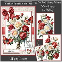 Birthday Roses 2 With Set Of 3 Card Fronts