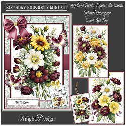 Birthday Bouquet 2 With Set Of 3 Card Fronts