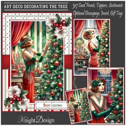 Art Deco Decorating The Tree With Set Of 3 Card Fronts