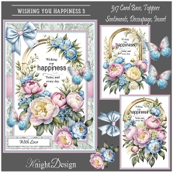 Wishing You Happiness 3 With Set Of 3 Toppers