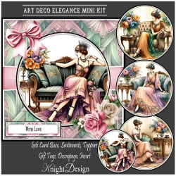 Art Deco Elegance With Set Of 4 Toppers