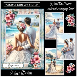 Tropical Romance With Set Of 4 Toppers