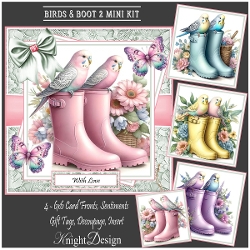 Birds & Boots 2 With Set Of 4 Card Fronts - Request
