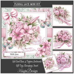 Floral Lace With Set Of 4 Toppers