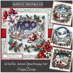 Papercut Christmas Eve With Set Of 4 Toppers