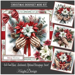 Christmas Bouquet With Set Of 4 Toppers