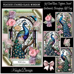 Peacock Stained Glass Window